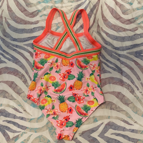 Preowned Girls Pink Fruit Swimsuit  SPF 50+ - Picture 2 of 4